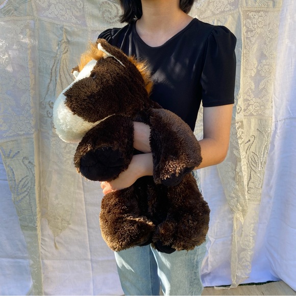 Kellytoy Horse Plush Brown White Black Weighted Made in Korea Large - Picture 13 of 16